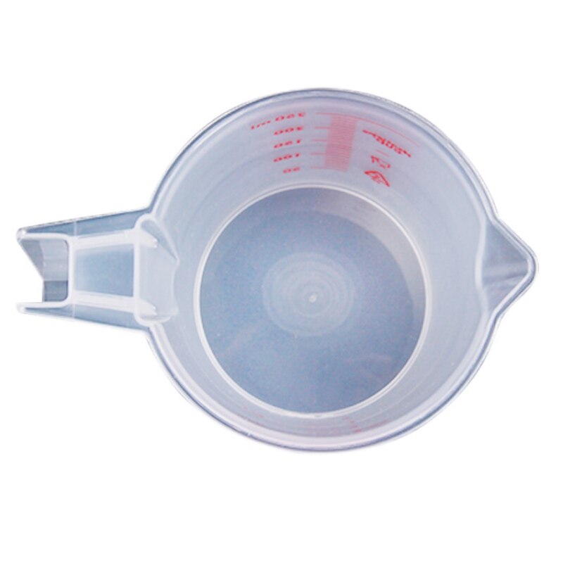 Taza medidora de plástico de 250ml Barra de precisión herramienta de líquido mango de cocina de medición de plástico transparente con