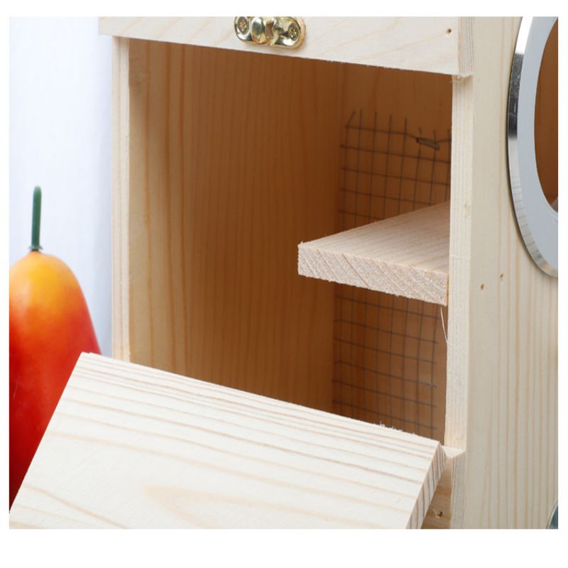 Bird Parrot Breeding Wooden Square Box Household Bird Supplies Simple Bird Cage Hatching Wooden Box With Window