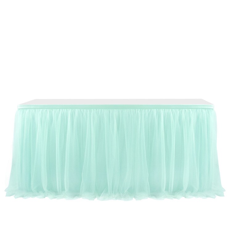 185 X77cm Table Skirts Tulle Table Cloth Tutu Table Skirt for Wedding Decorations Kids Birthday Party Baby Shower Home Decor: Mint green