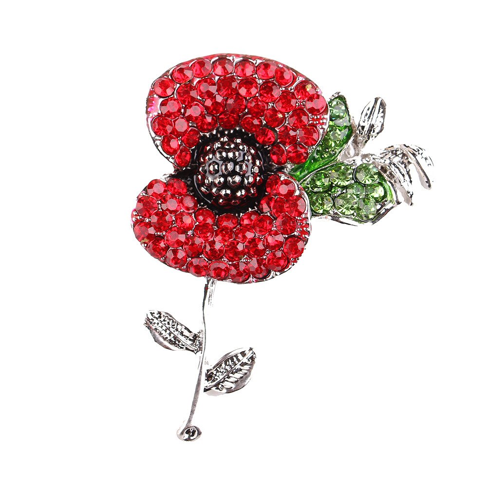 Poppy Broche Uk Prinses Souvenir Pin Geëmailleerd Rode Papaver Bloem Broches Gemenebest Van Naties Zinklegering Broche Pinnen: XZ-Yinglihua Silver