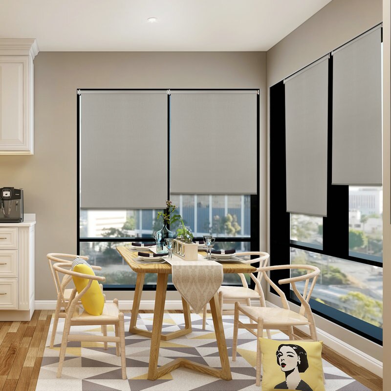Hande de cortinas enrollables de tela de PVC y poliéster, impermeables, para decoración de ventanas