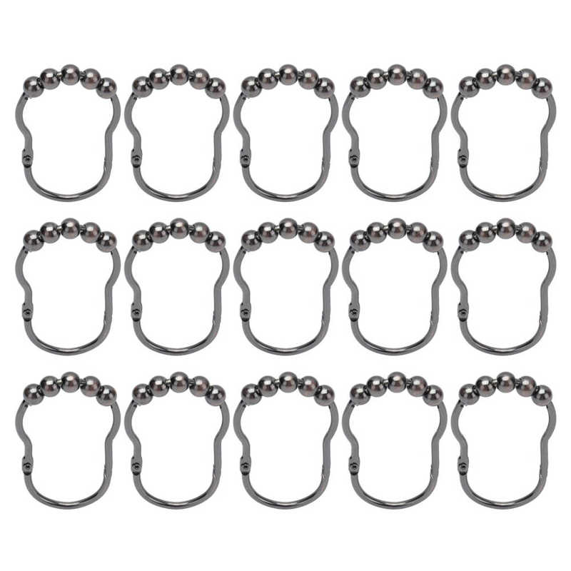 Curtain Rings Low Noise Heavy Duty Curtain Rings and Hooks Rust Resistant for Shower Curtain Rod