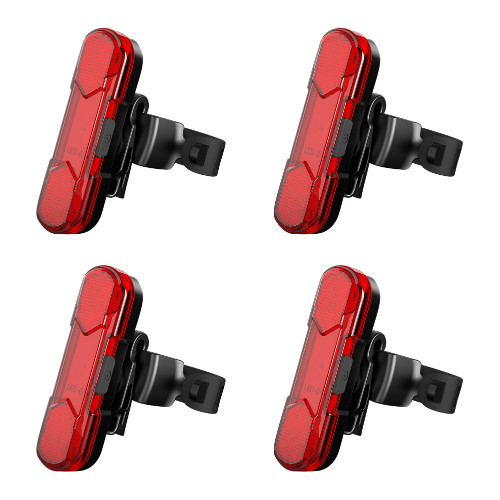 1-5 stk. cykelbaglygte usb genopladelig rød/blå/hvid led cykelsadelpind baglygte til natkørsel sikkerhedsadvarselslys: Sort