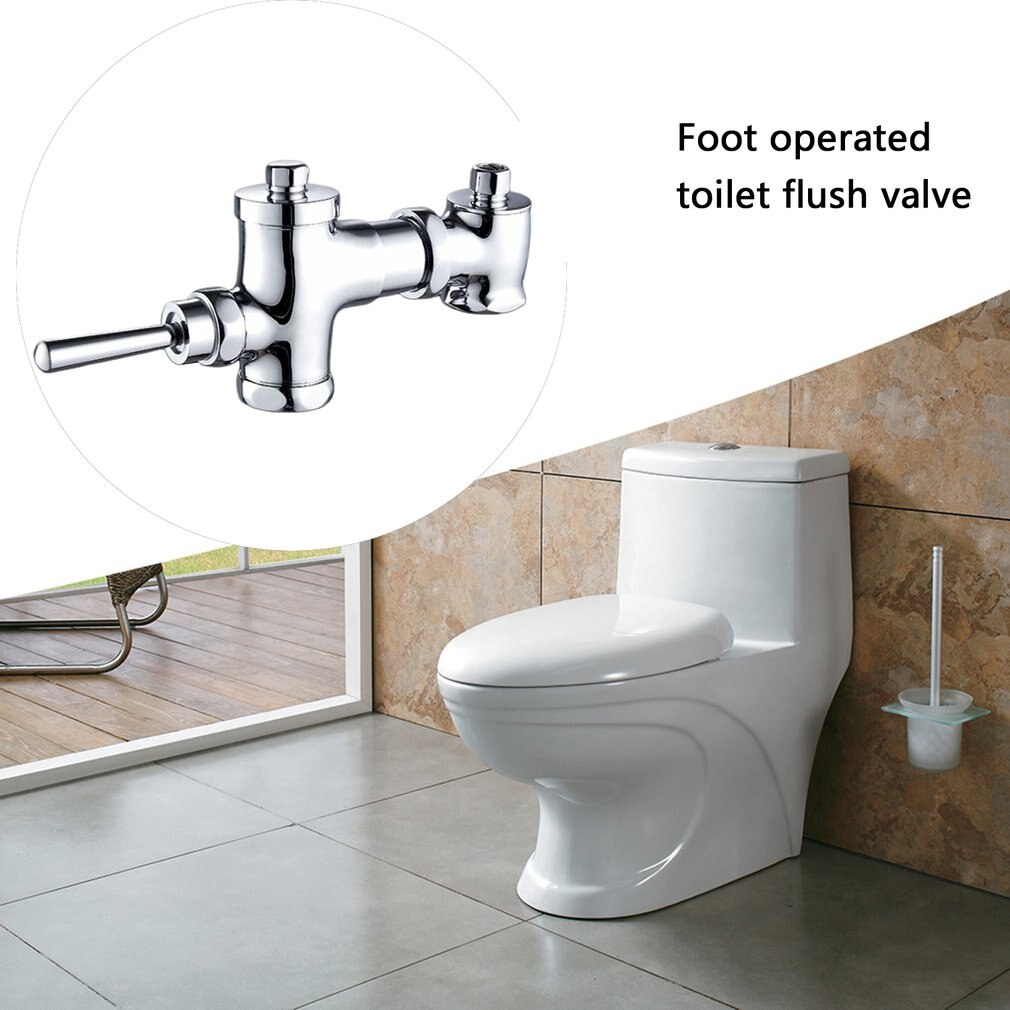 Kobber forsinkelsesventil avføringe skylleventil fotpressing tidsforsinkelse selvlukkende toalett skylleventil wc urinal spyleventil