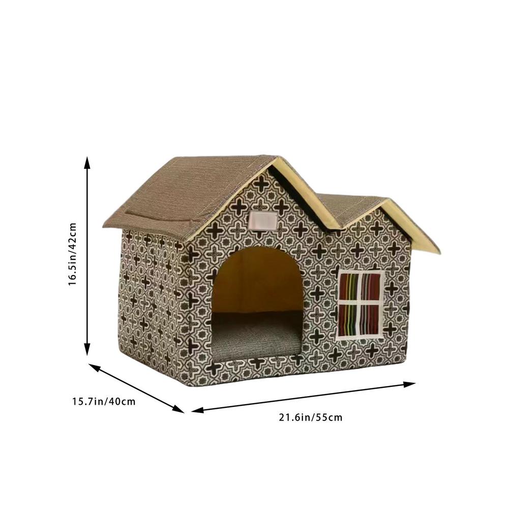 Maison de chat à Double toit, maison pour animaux de compagnie, imperméable, abri pour chaton, intérieur et extérieur