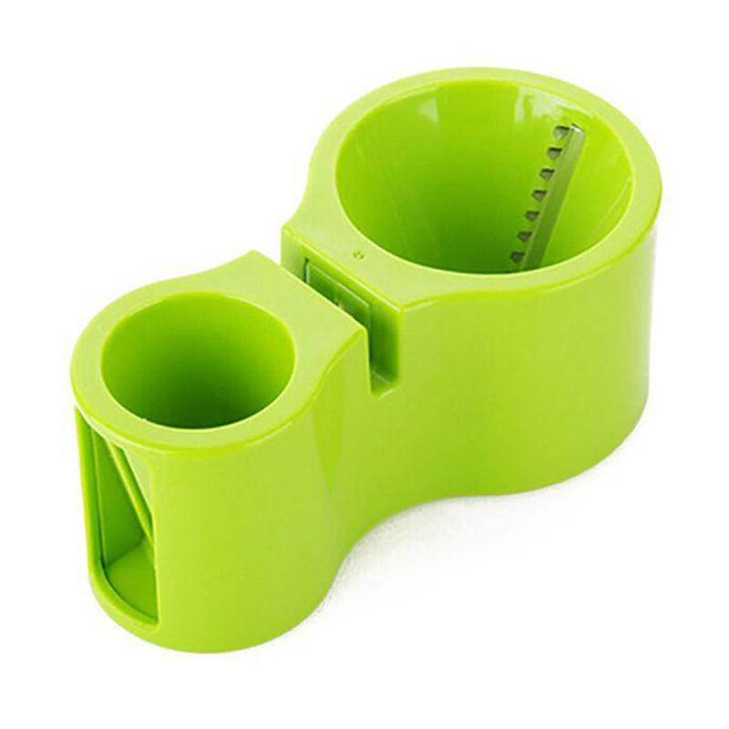 Rebanador en espiral de doble cabezal, rallador de calabacín, fideos, Pasta, espagueti, cortador de verduras, pelador con afilador de cuchillos, piedra amoladora: Verde
