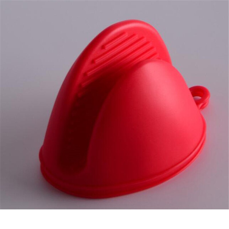 Guantes de silicona de 4 colores para cocinar, para el horno, con aislamiento térmico, antideslizantes, para microondas, soporte para olla, utensilios de cocina: Rojo