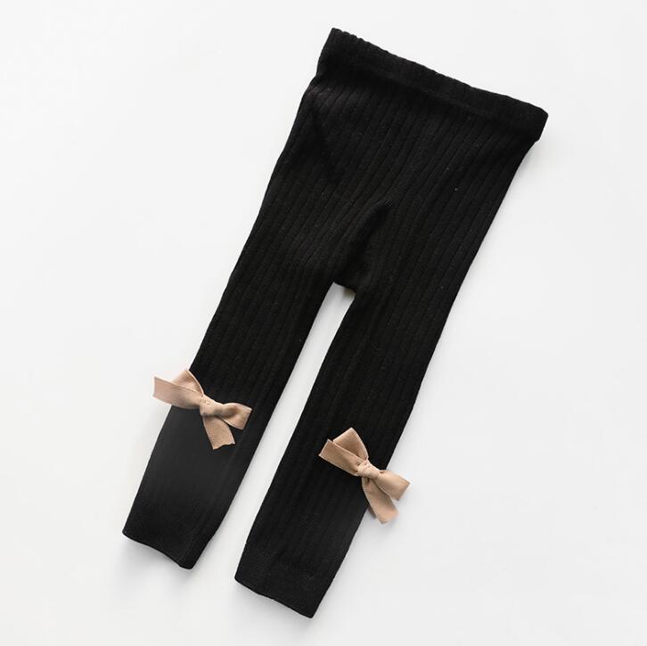 Lente Baby Girl Stretch Leggings Broek Mooie Boog Herfst Peuter Kind Breien Broek Meisjes Leggings: 4 / 21-23