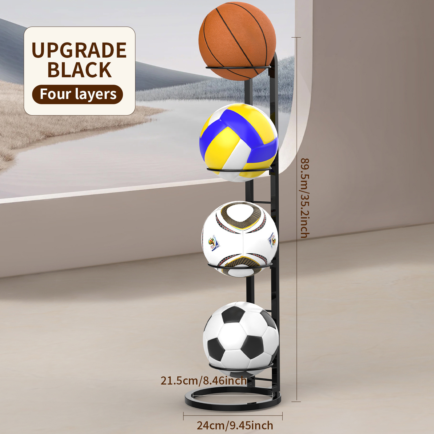 Portable Basketball Rack Indoor Children Basketball Storage Rack Put Ball F... – Grandado