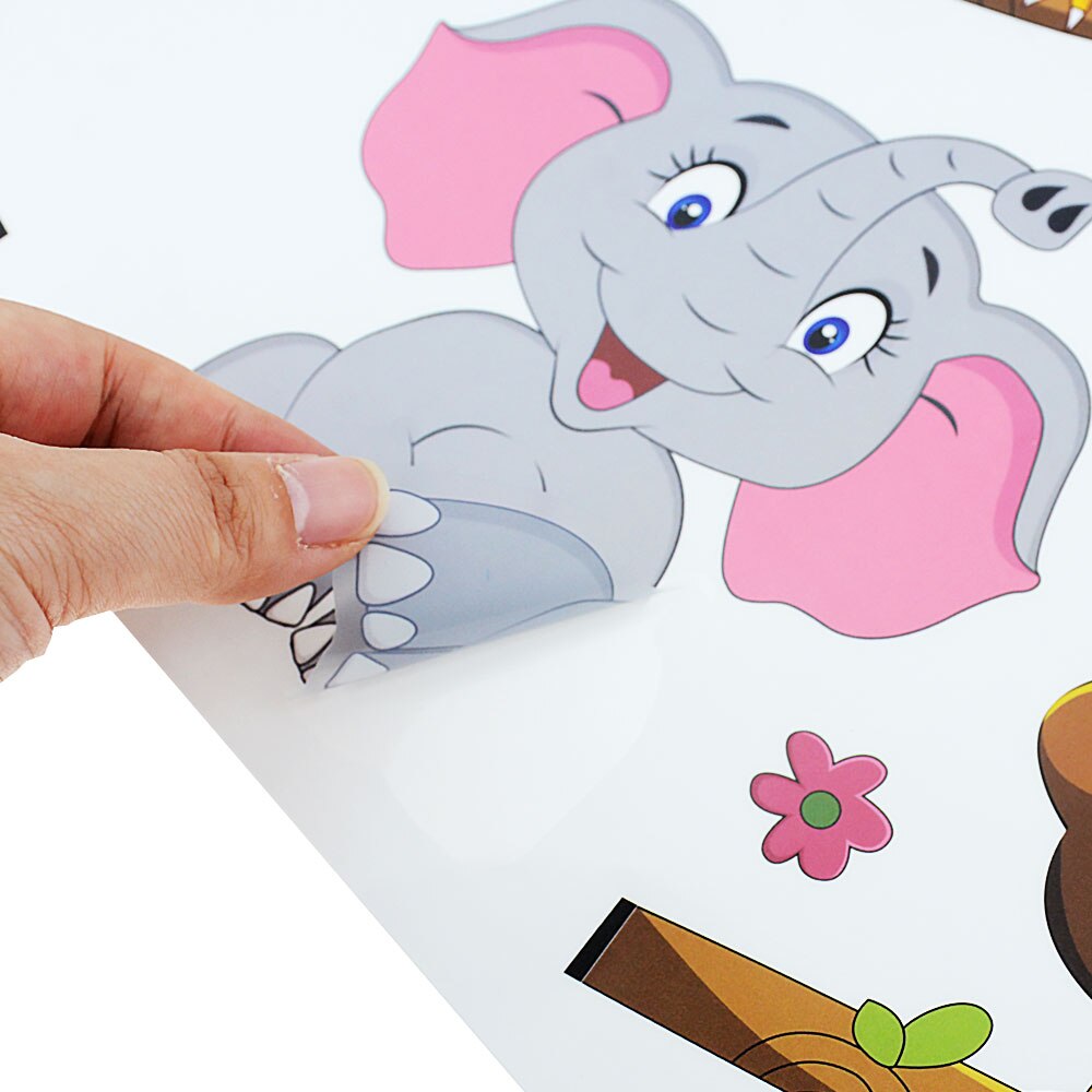 1 Piece Cartoon Animals Height Measure Wall Sticker For Kids Rooms Growth Chart Nursery Room Decor Wall Art