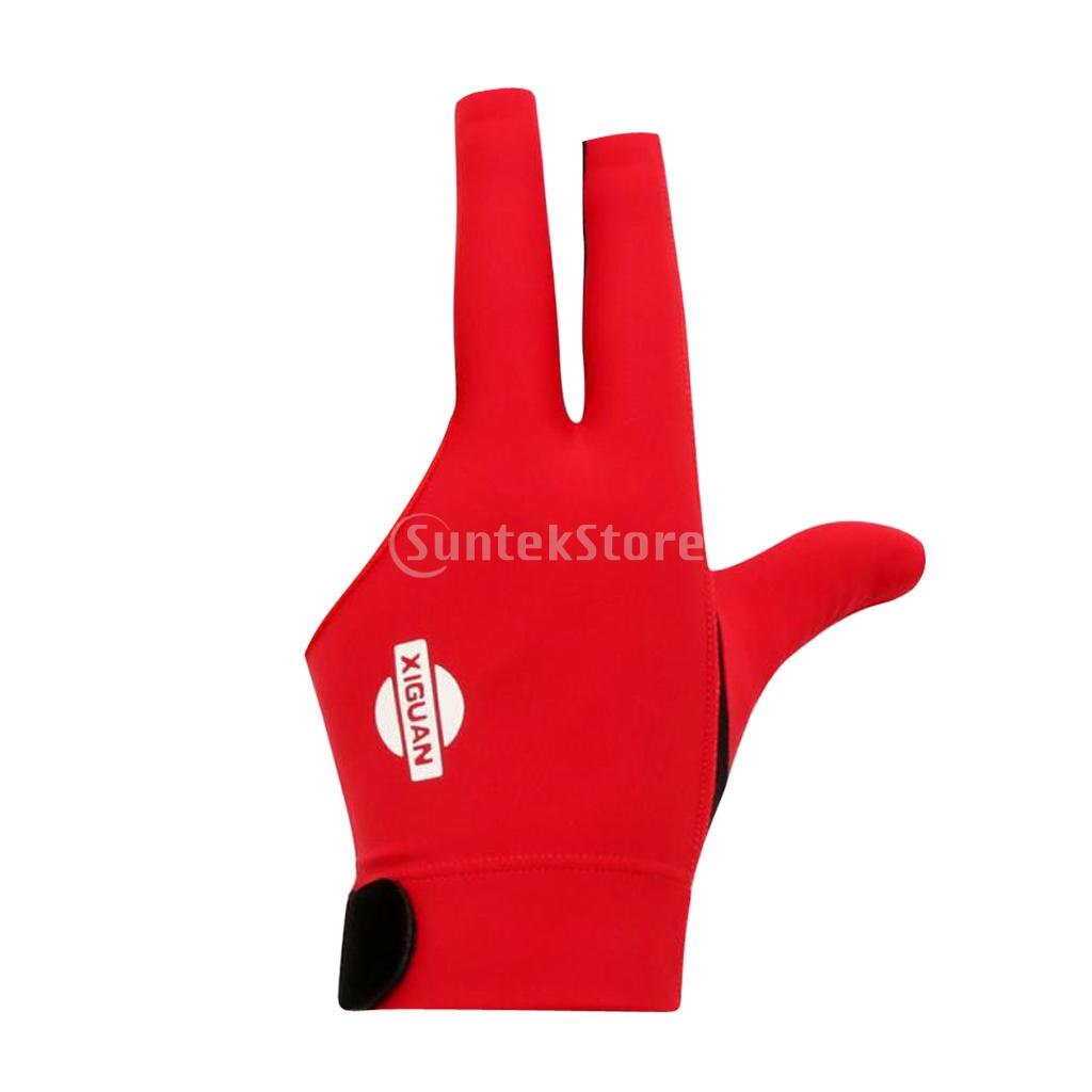 3 doigts extensible respirant absorbant la sueur gauche main Snooker gant billard billard gant bleu rouge noir: Red 