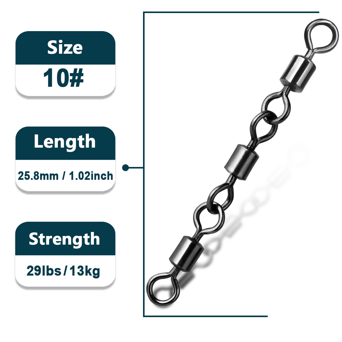 Accesorios de pesca giratorios de tres juntas, 15 ~ 60 uds., barril de pesca, aparejos giratorios, Clip conector de sedal de pesca de agua salada para lubina: 11 / Rojo