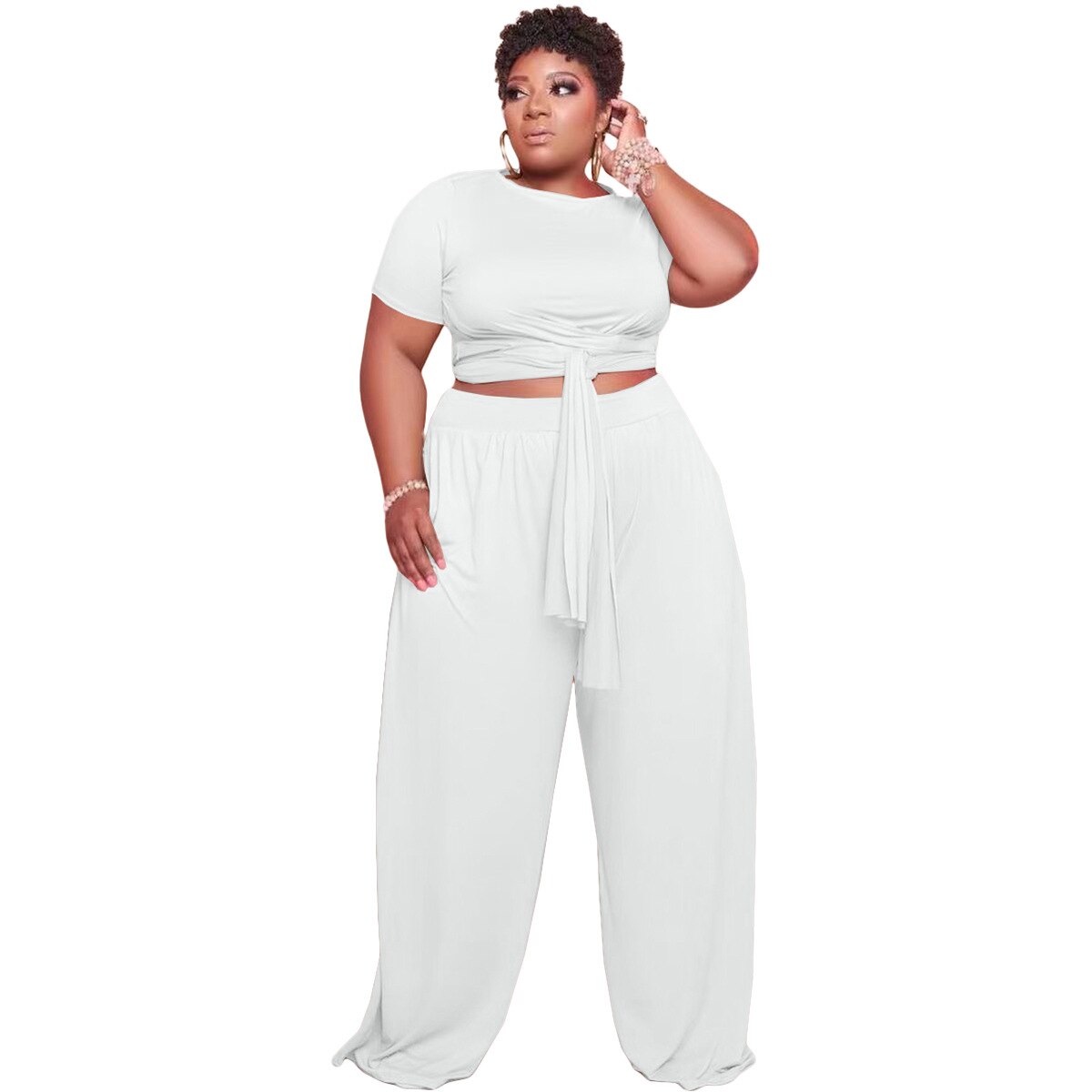 Broek Set Voor Vrouwen Causale Plus Size 3XL 4XL 5XL Top En Broek Set Twee Delige Set Wit Zwart 2 stuk Sets Womens Outfits Zomer