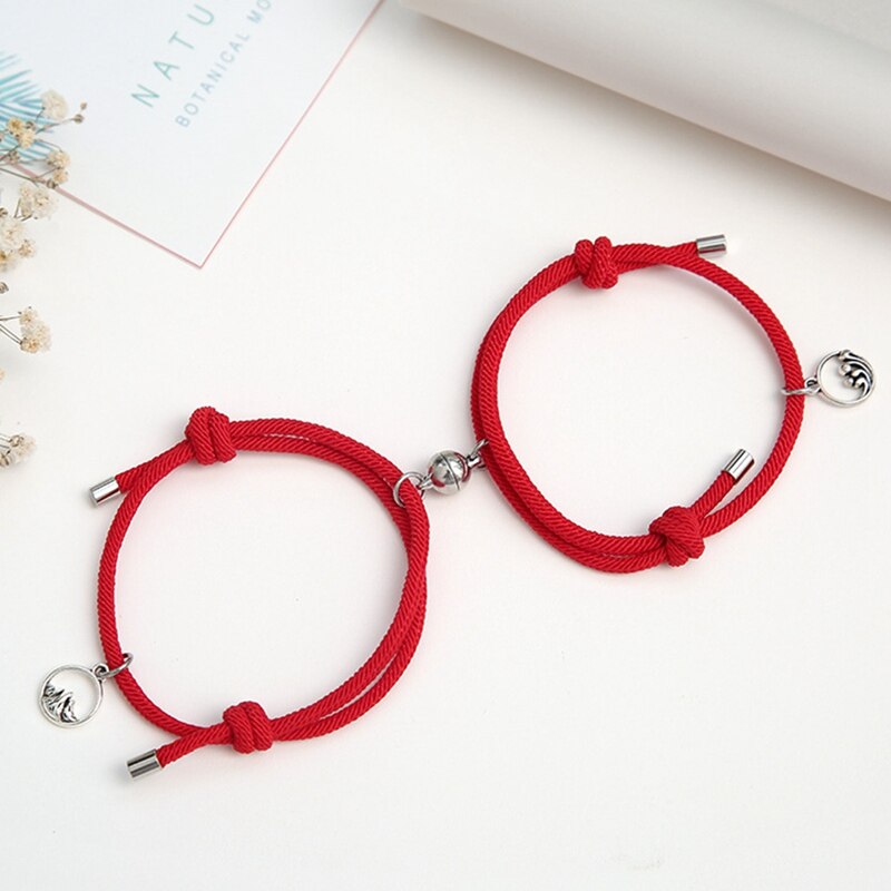 Couple Bracelets Magnet Attract bangle bracelet Women Men Rope Weaving Attract Adjustable Alloy Eachother Couple Bracelet