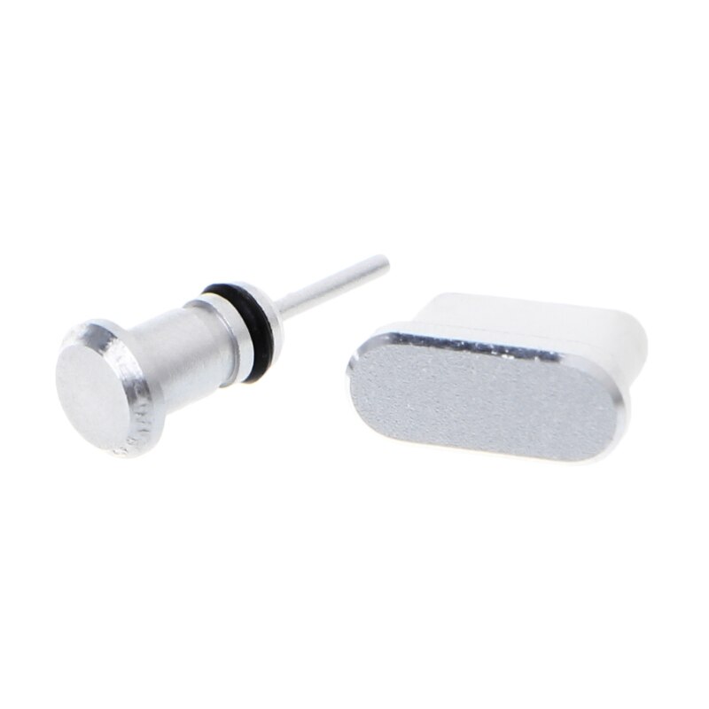 Type C Anti Dust Plug Set USB Type-C Port and 3.5mm Earphone Jack Plug For Samsung Galaxy S8 S9 Plus Huawei P10 P20 lite: Sliver