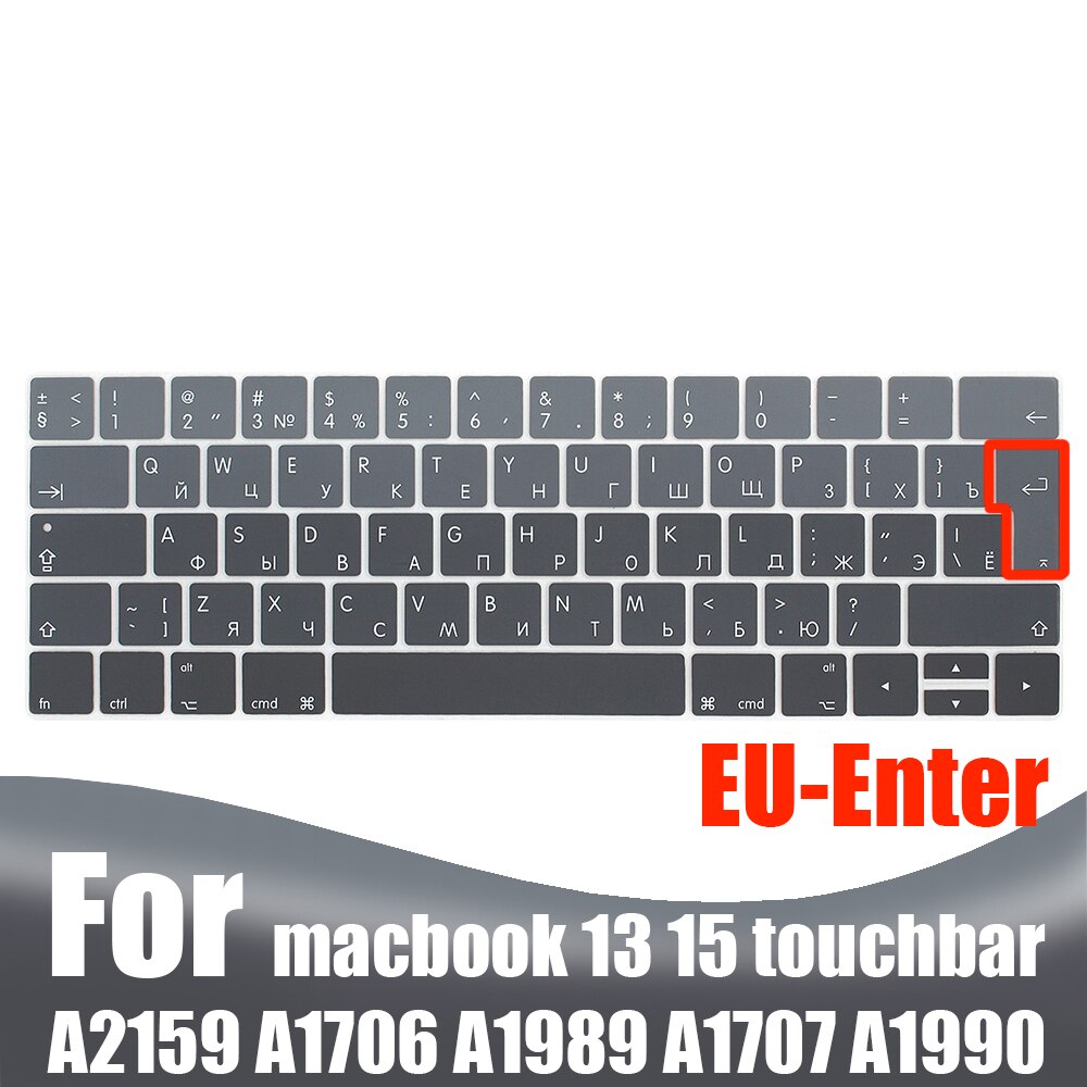 Für Macbook Profi13 15 touchbar tastatur abdeckung Russischen Laptop tastatur schutzhülle Film haut tastatur fallen A2159 A1707A1989A1990: EU Gradient grau