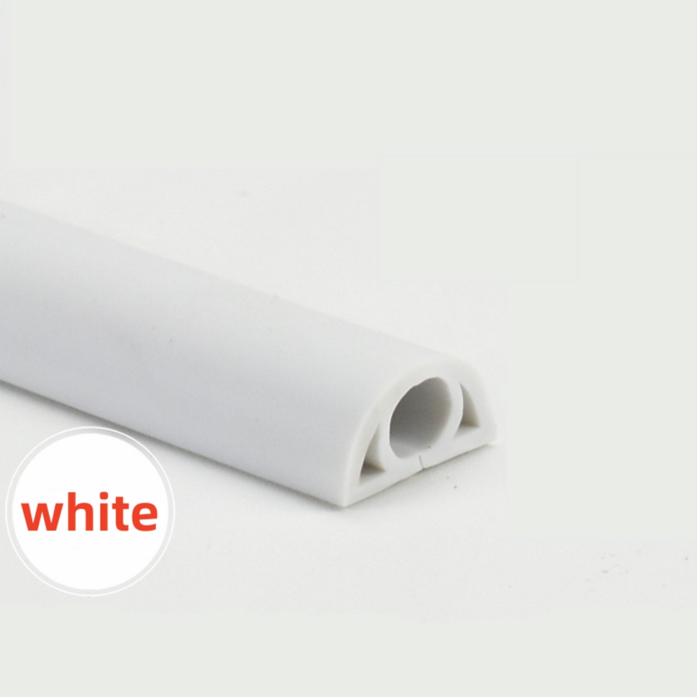 3m Floor Cable Protector PVC Flex Cable Protector Self-adhesive Power Cable Protector Extended Wire Duct Floor Cable Cover: WHITE
