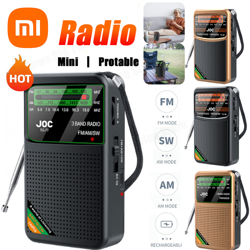Xiaomi Emergency Pocket Radio AM/FM/SW Radio Best Reception Type-C Rechargeable With HD Display Screen Radio Player For Elder