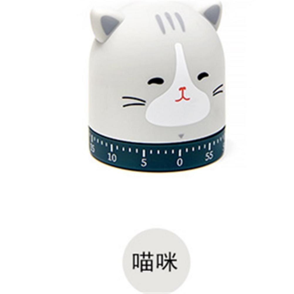 Kitchen Cooking Timer Mechanical Winding 60-minute Timer 360-degree Rotating Cat Dog Time Timer Baking Tools Timer Alarm: Cat