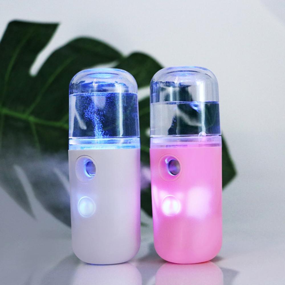 Bärbar liten luftfuktare usb uppladdningsbar 30ml handhållen vattenmätare ultraljud laddningsdiffusor mini mjölkolja ångad ansikte