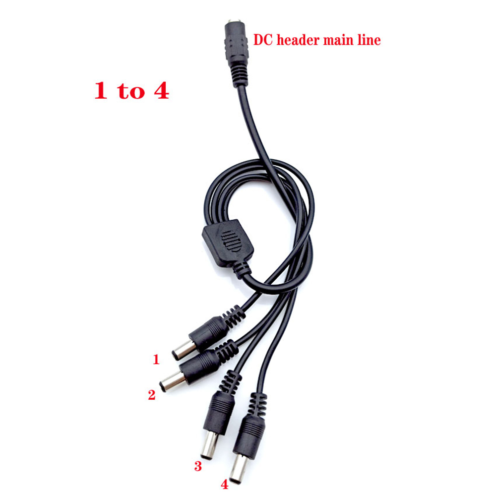 5.5*2.1mm 1 to 2/3/4/5/6/8 way dc power divider cable 5v 12v power adapter connector cable for led strip lights cctv camera: Orange