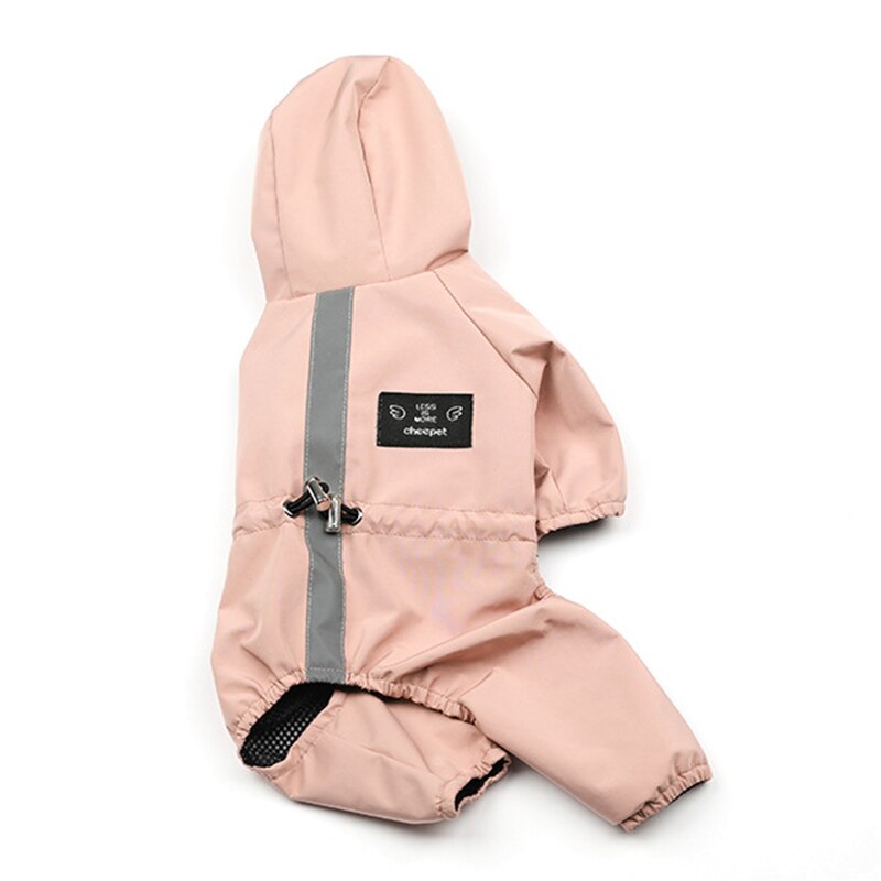 Ropa impermeable para perro mascota, reflectante, impermeable, mono, resistente al agua, abrigo de lluvia para perros pequeños y grandes: Pink / S