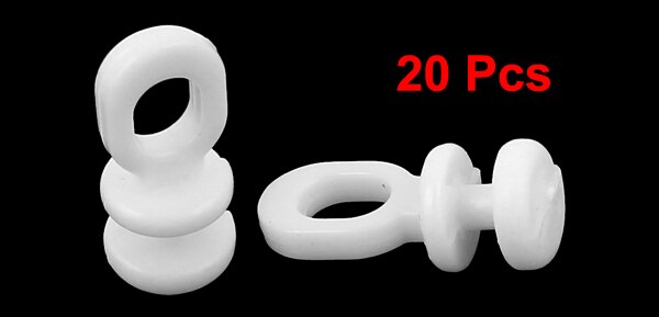 UXCELL 20Pcs Plastic Window Curtain Track Carrier Wheels Rollers Glider White