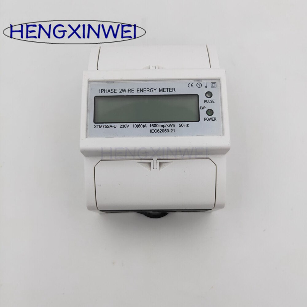Din-kisko yksivaiheinen kwh-mittari energiamittari digitaalinen watti 5(20) 15(90) 20(100) 5(40) 10(50)a 50hz 60hz 220v 230v