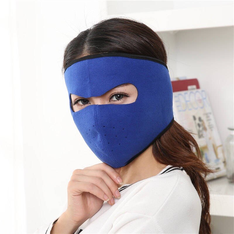 [både mænd og kvinder] efterår og vinter cykelmaske opvarmning fortykket maske ørebeskyttere integreret ørebeskyttende varm maske: Kz -01 blå