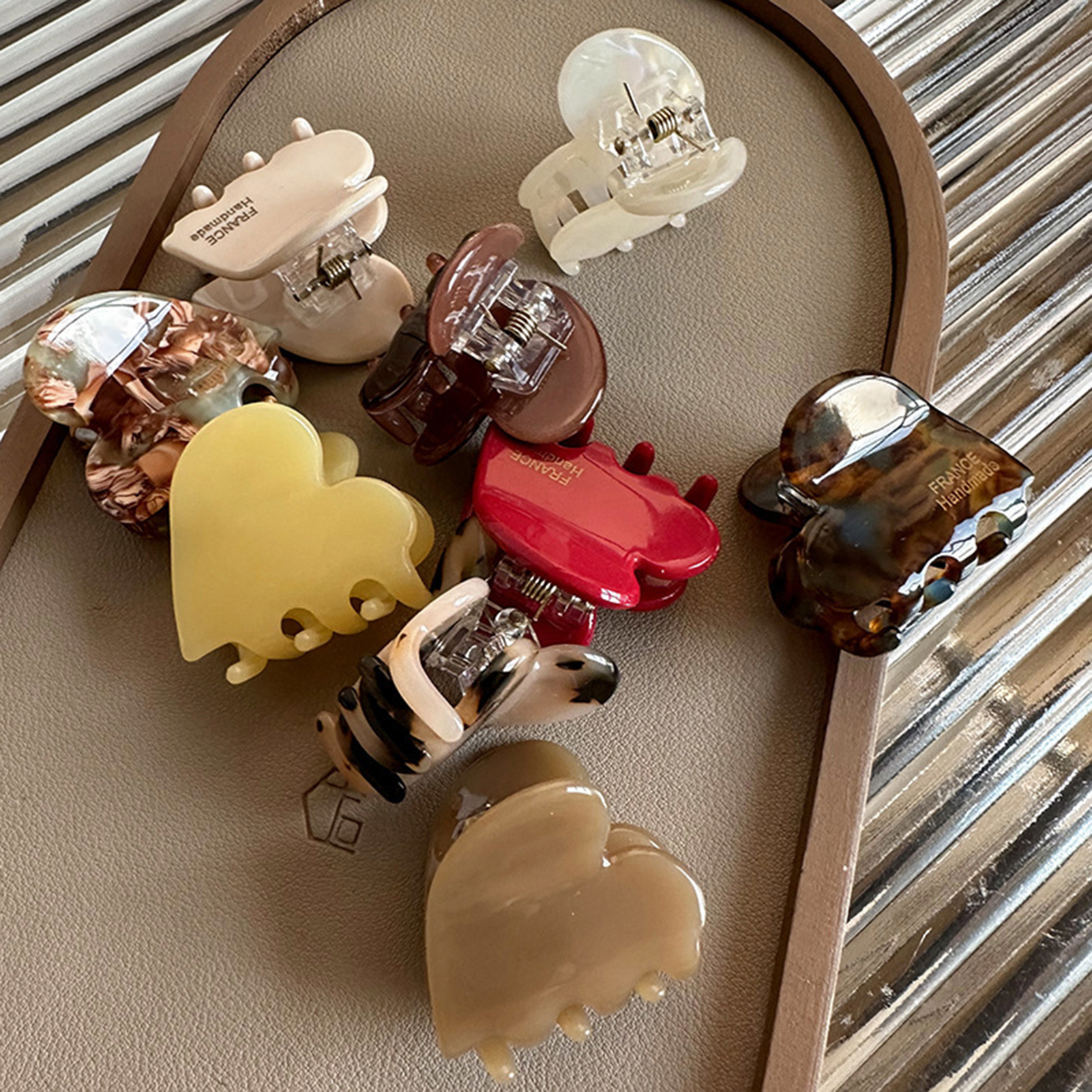 Pince à cheveux en acide acétique, 1/5 pièces, pince à cheveux créative en forme de cœur pour femmes et filles, pince à cheveux exquise à moitié attachée, accessoires pour cheveux