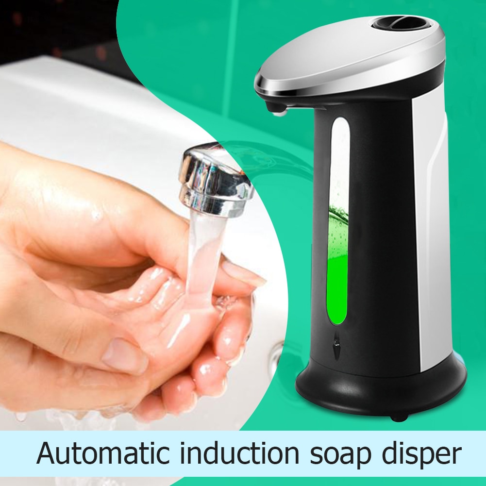 Distributeur automatique de savon liquide, sans contact, conteneur de 400ml, shampoing, Gel douche mousse, bouteilles pour cuisine et salle de bains