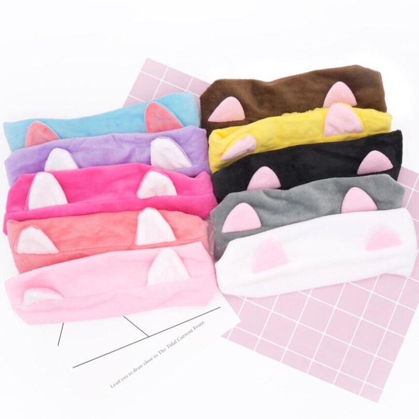 Cat Ears Hairband Head Band Party Headdress Hair Accessories Makeup Tools Face Washing Headband Hairdo Headwrap Hair Access