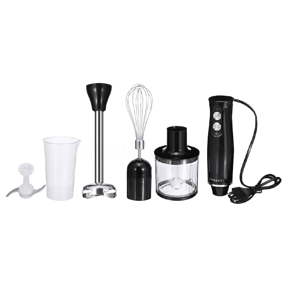 4- i -1 rustfrit stål 220v nedsænkning stavblender mixer vegetabilsk kødkværn 700ml beholder piskeris til: Default Title