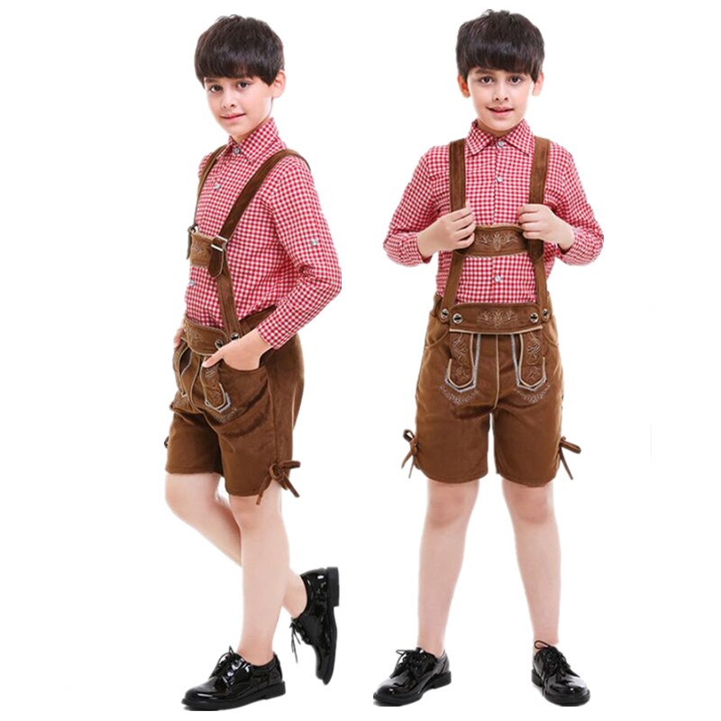 Oktoberfest kostume til børn drengelederhosen bayersk oktoberfest festival festtøj karnevalskostumer til børn