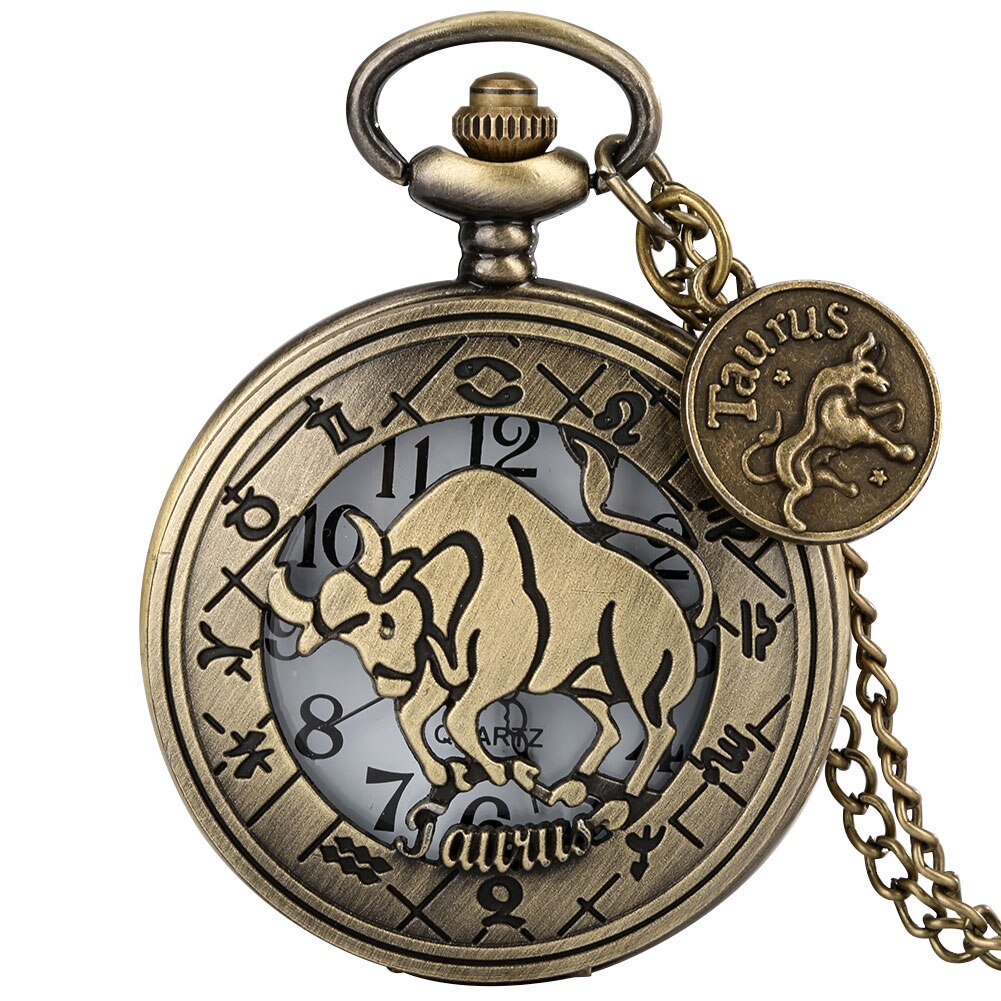 Lange Ketting Zakhorloge Mannen En Vrouwen Quartz Zakhorloge Vintage Bronze Dial Uitgeholde Cover Arabisch cijfers: Pocket Watch 15