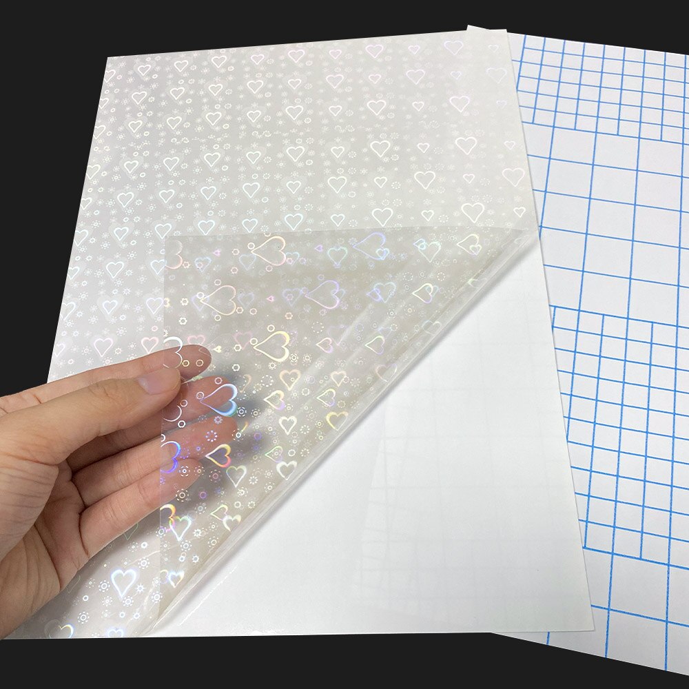 10 blätter Gebrochen Glas Hologramm Kalt Laminierung Film Aufkleber A4 Blätter Stern glänzend Punkte DIY Paket Karte Foto Holographische Film: 02 Llove
