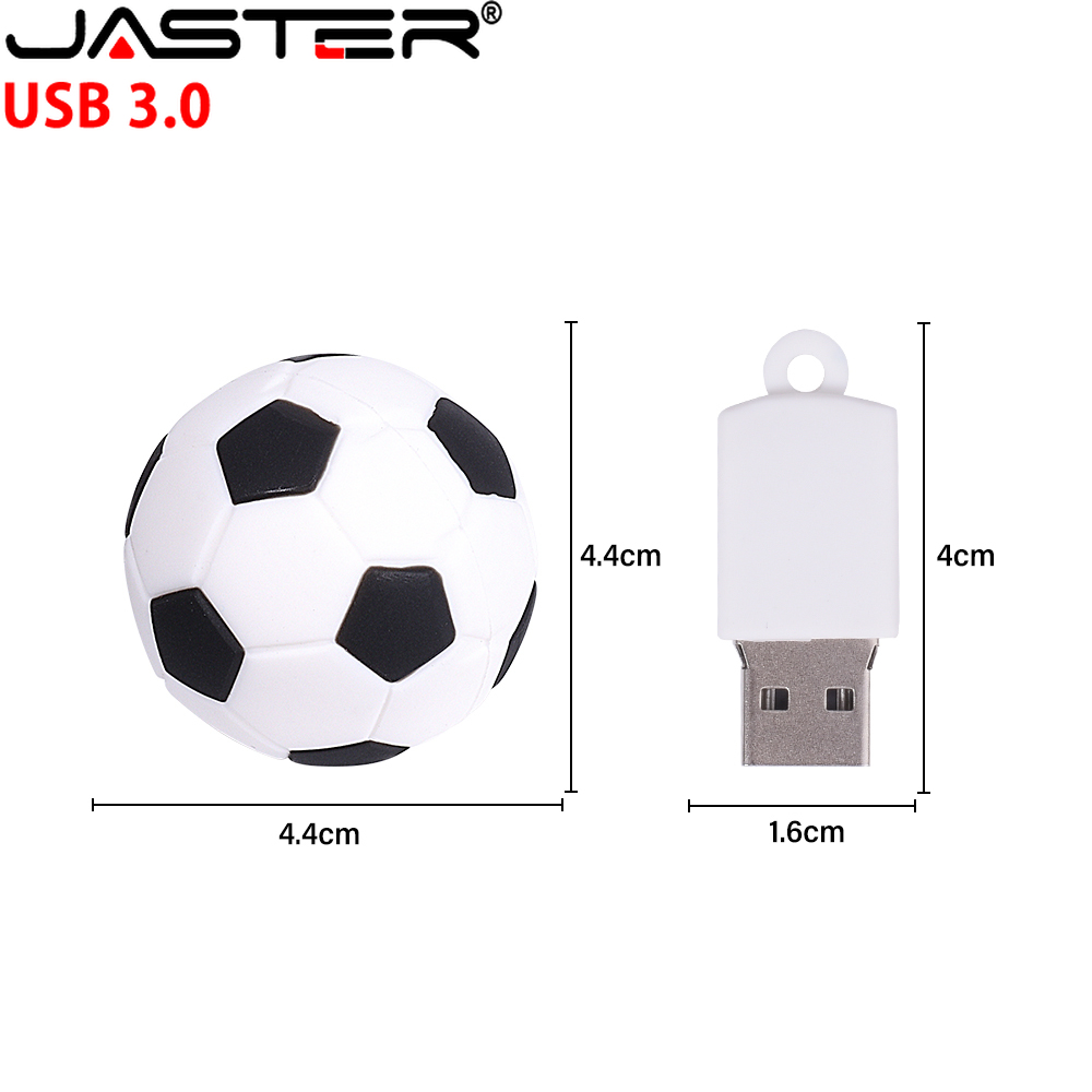 Piłka nożna USB 3.0 Pendrive 64GB Darmowy brelok do kluczy Pen Drive 32GB Kreatywne prezenty Cartoon Memory Stick Czarny Biały Czerwony Pendrive 16G