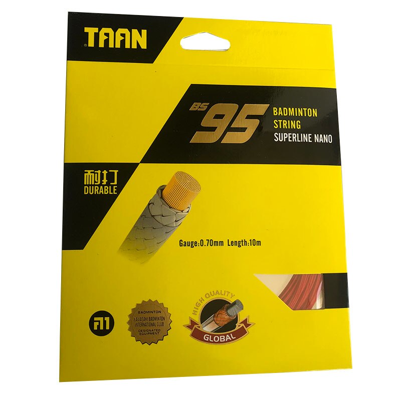 1pc Retail TAAN BS95 Badminton Racket String powerful Nano String for Badminton Racquet 0.70MM 10M: Red