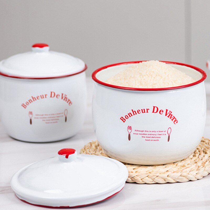 Enamel Stewpot Unbreakable Outdoor Travel Camping Bonfire Party Fishing Picnic Pot Stewpot Enamel Pasta Soup Bowl