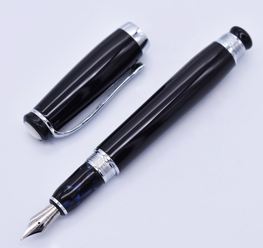 Duke Tutor Classic Fountain Pen , Black Barrel and White Pearl on Top , Ideal for Business Office Home or