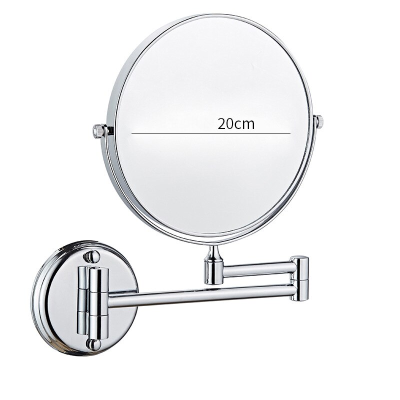 Espejo de maquillaje de oro rosa para baño, espejos redondos de latón negro mate, espejo de afeitado con aumento de 3X, espejos plegables de doble cara de 8 pulgadas