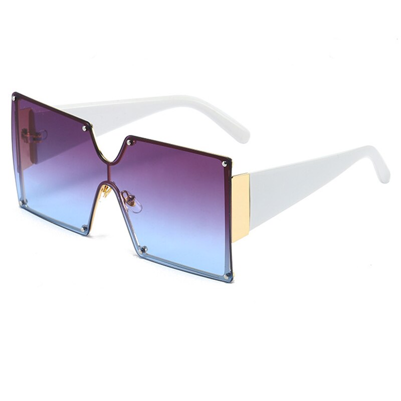Maxjuli overdimensionerede solbriller metalstel firkantet luksusmærke kvinder spejl solbriller mænd uv store stel nuancer  cs8006: C3 hvide