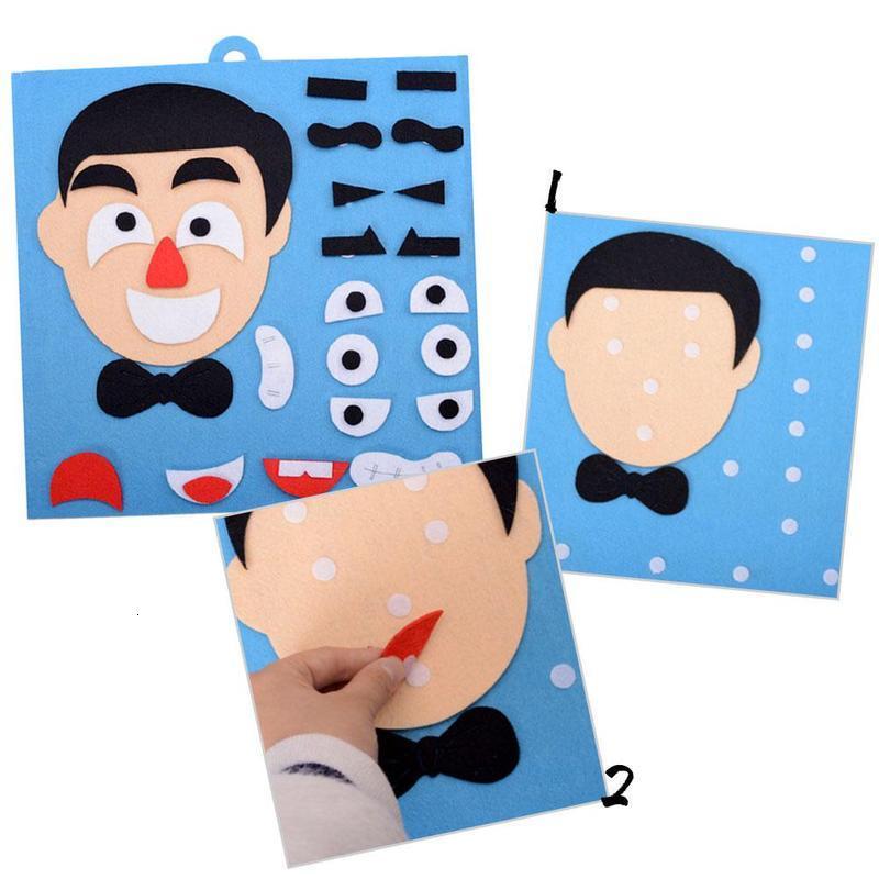 Kids DIY 3D Emotion Puzzle Toys Cartoon Facial Expression Stickers Learning Educational Toys For Children Art Drawing Craft Kits