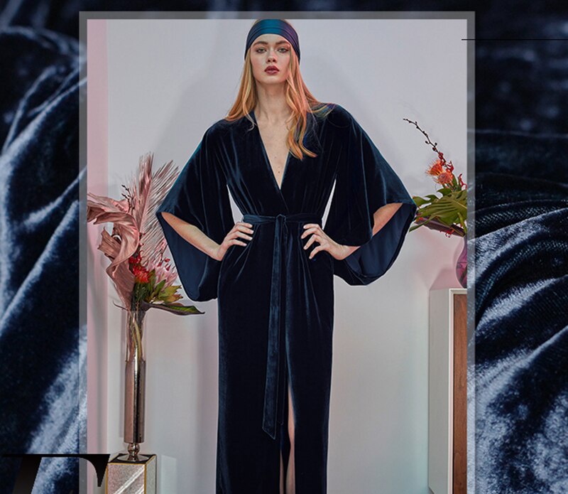 Silk velvet, starry sky, blue and gray, mulberry silk, dress and dress for women