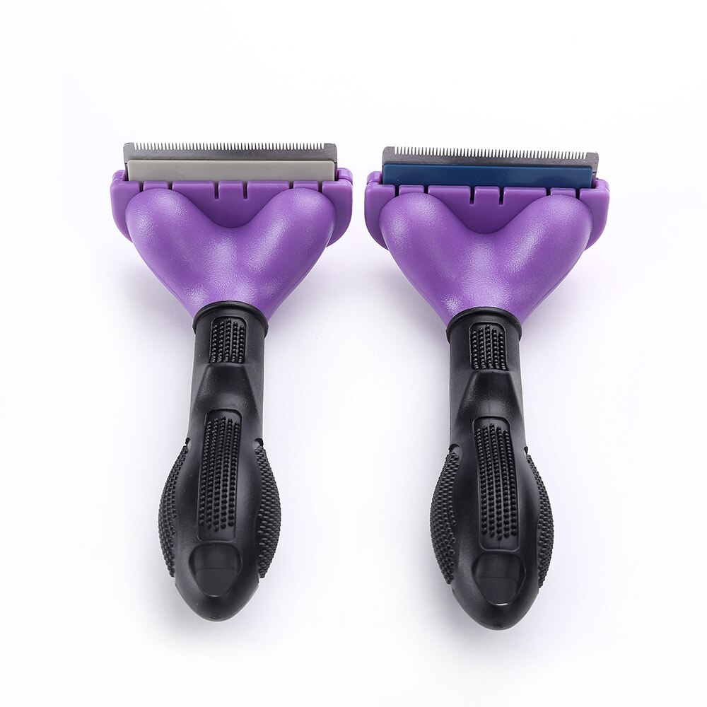 Rvs Cat Deshedding Tool Kam, Kat Dode Haar Remover Kam, Een Sleutel Schoon Knop Kam, pet Grooming Supply: Long hair