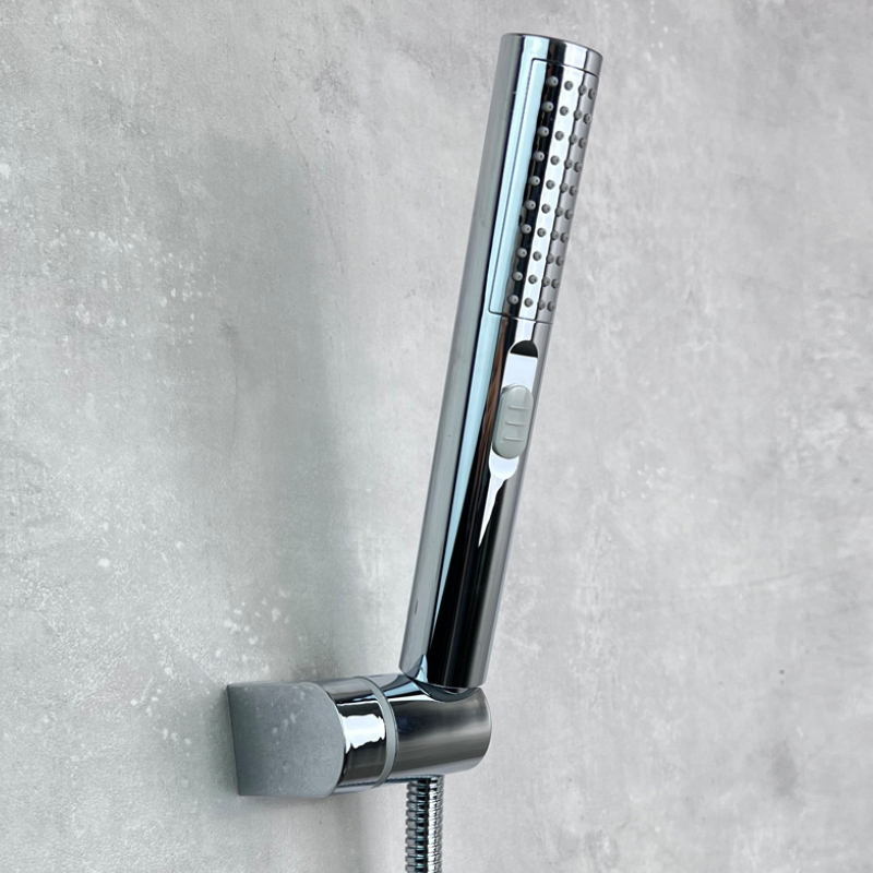 ABS Hand Shower Set 2 Functions Black and Chrome Handheld Swivel Bracket 1.5m Stainless Steel Hose