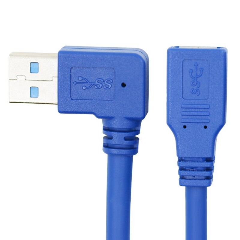 USB3. 0 Extension Cable Right Elbow USB90 Degree Data Cable USB Connection Cable Male To Female Adapter Cable 0.3M