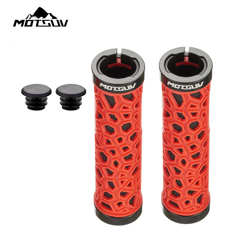Empuñaduras huecas para bicicleta de montaña, empuñadura de manillar de goma antideslizante con bloqueo Bilateral, empuñaduras de manillar para bicicletas Bmx: Morado