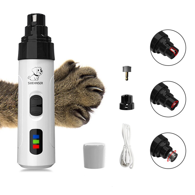 Painless Cat Dog Nail Clippers Paws Nail Claws Cutter Electric Pet Nail Grinder Grooming Trimmer Accessories USB Rechargeable