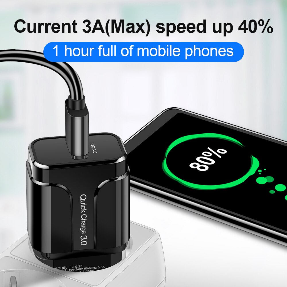 Rexxar szybkie ładowanie 3.0 ładowarka USB dla iPhone Xiaomi Samaung Huawei iPad Adapter ścienny QC3.0 szybkie ładowanie ładowarka do telefonu komórkowego